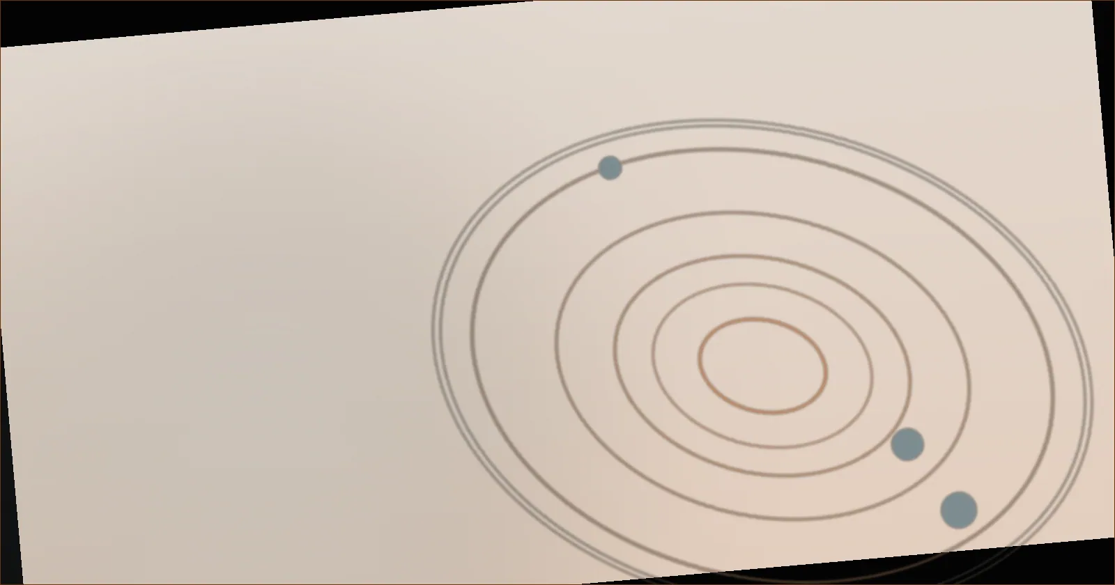 Warm rust colored orbit pattern suggesting a long farm access road