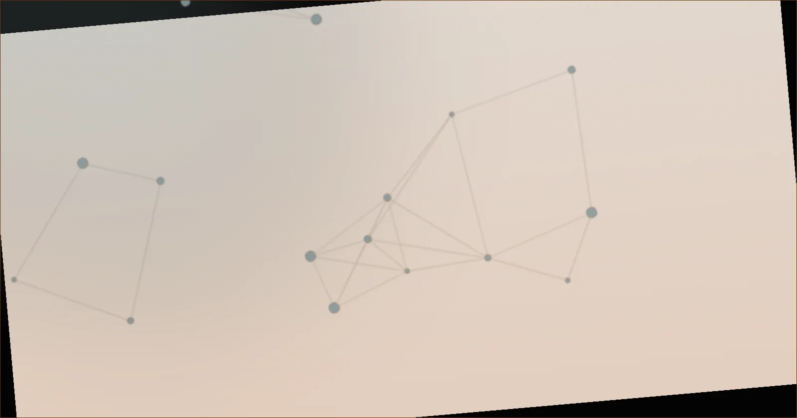 Warm rust colored constellation pattern suggesting a marked property boundary